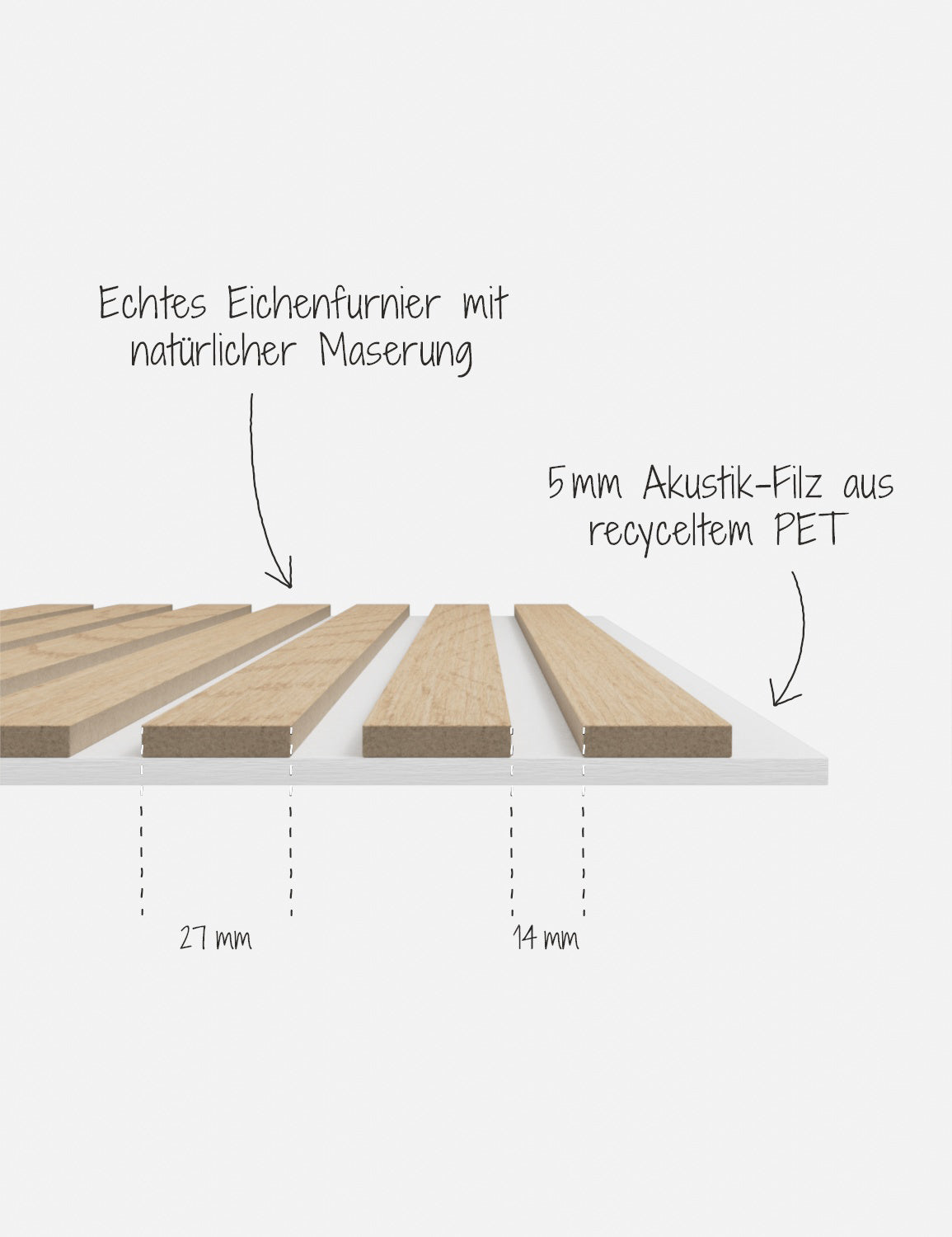 #Filz_Weißes Filz Slim